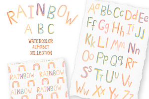 Watercolor Rainbow Alphabet Set, an Education Illustration by MayaNavits