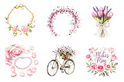 Floral Mothers Day Clipart, an Illustration by CreationArt (Thumbnail 2 of 5)
