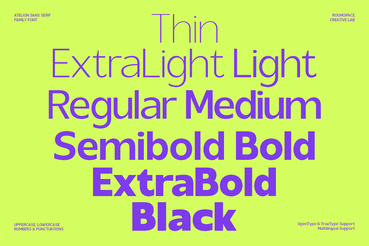 Atelion Modern Geometric Sans Serif, a Sans Serif Font by roomspace creative lab (Photo 5 of 15)