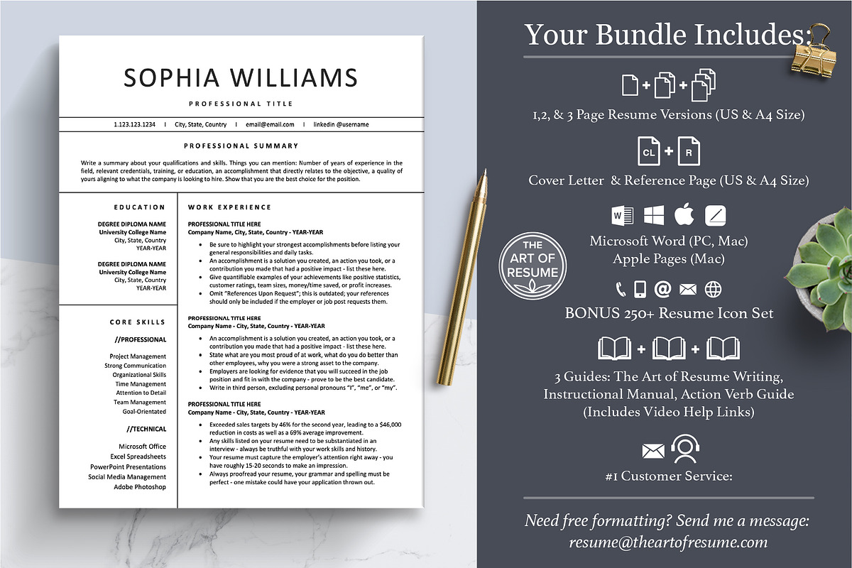 CV Resume Template | Word & Pages, a Resume Template by The Art of Resume (Photo 2 of 8)