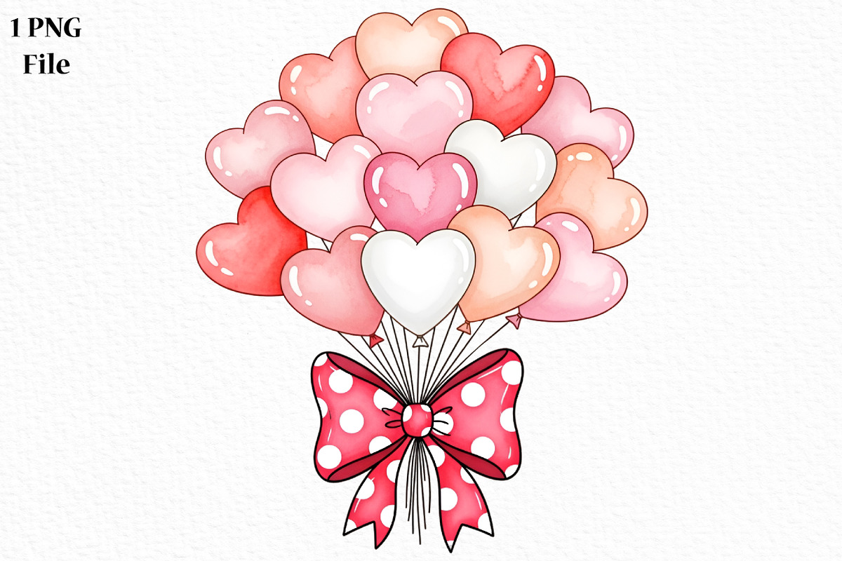 Valentine Heart Balloons PNG, an Illustration by Canvas Craft (Photo 1 of 6)