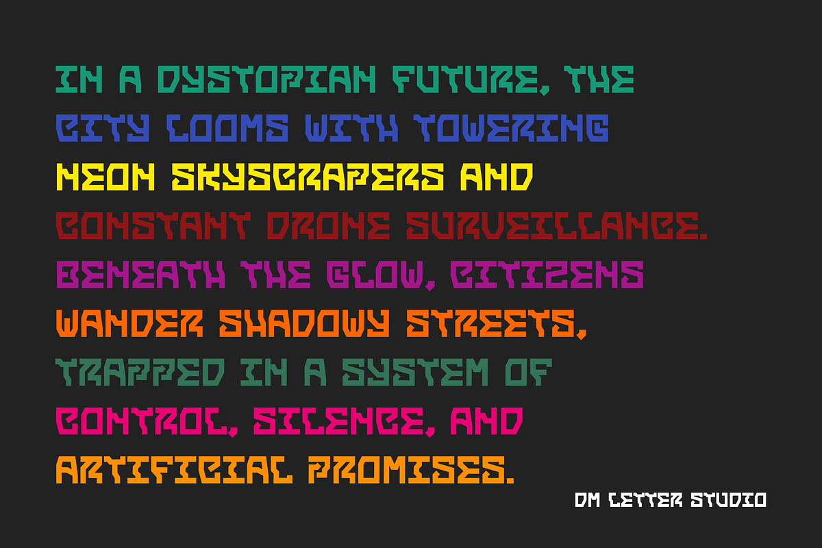 Reybox – Futuristic Stylish Display, a Sans Serif Font by Dm Studio (Photo 4 of 11)