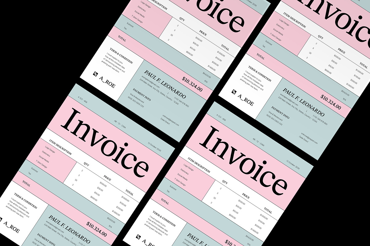 Soft Tone Invoice preview 4