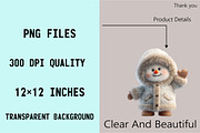 Whimsical Christmas Snowman Clipart, an Illustration by SVGArt (Thumbnail 3 of 8)