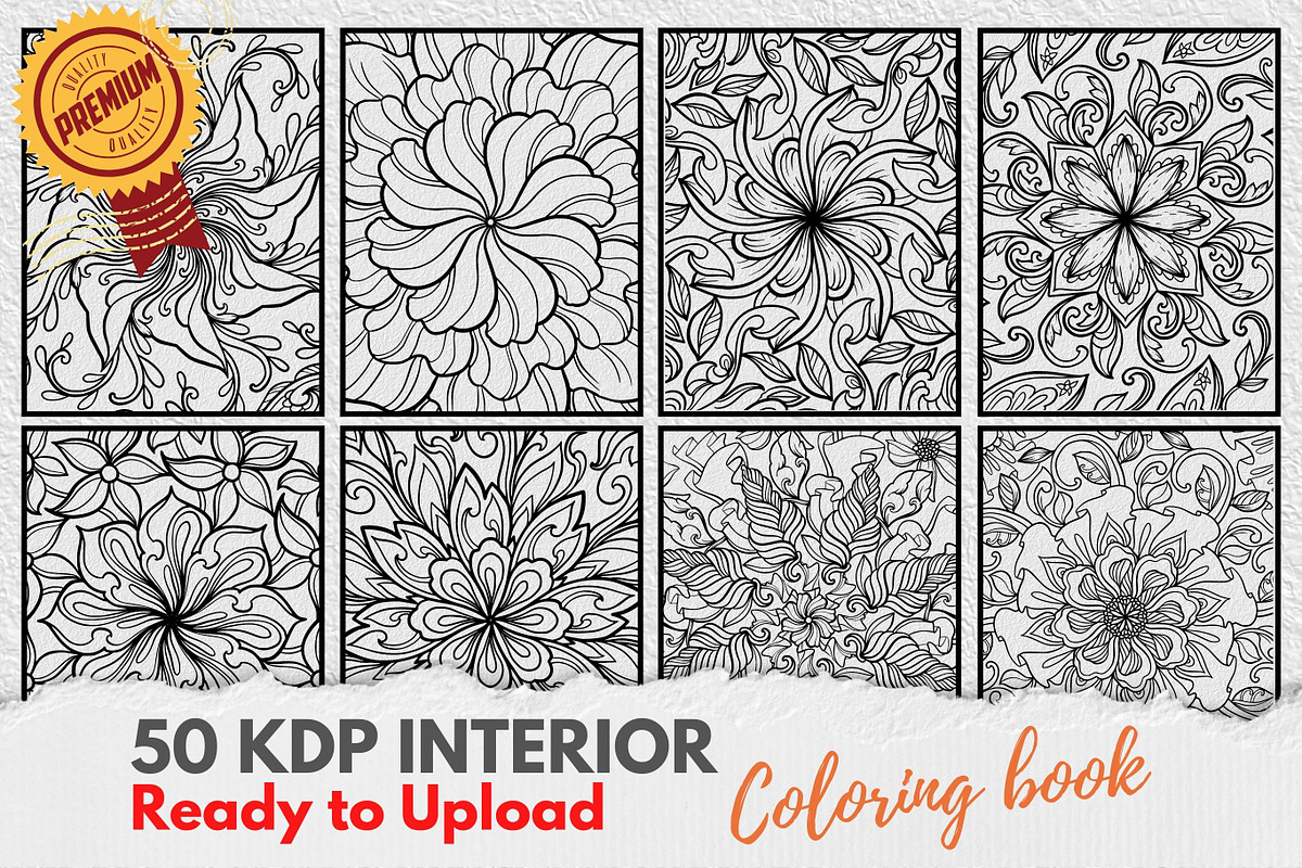 KDP Interiors, Flower Coloring Book, an Illustration by Jaboor Magics (Photo 3 of 5)