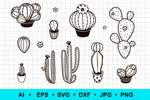 Cactus silhouette clipart