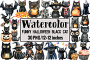 Funny Halloween Black Cat, an Illustration by Design Market (Thumbnail 1 of 3)