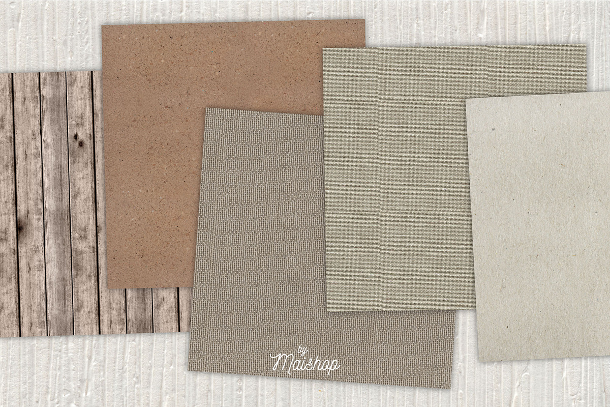 Digital Paper Pack Rustic Natural preview 2