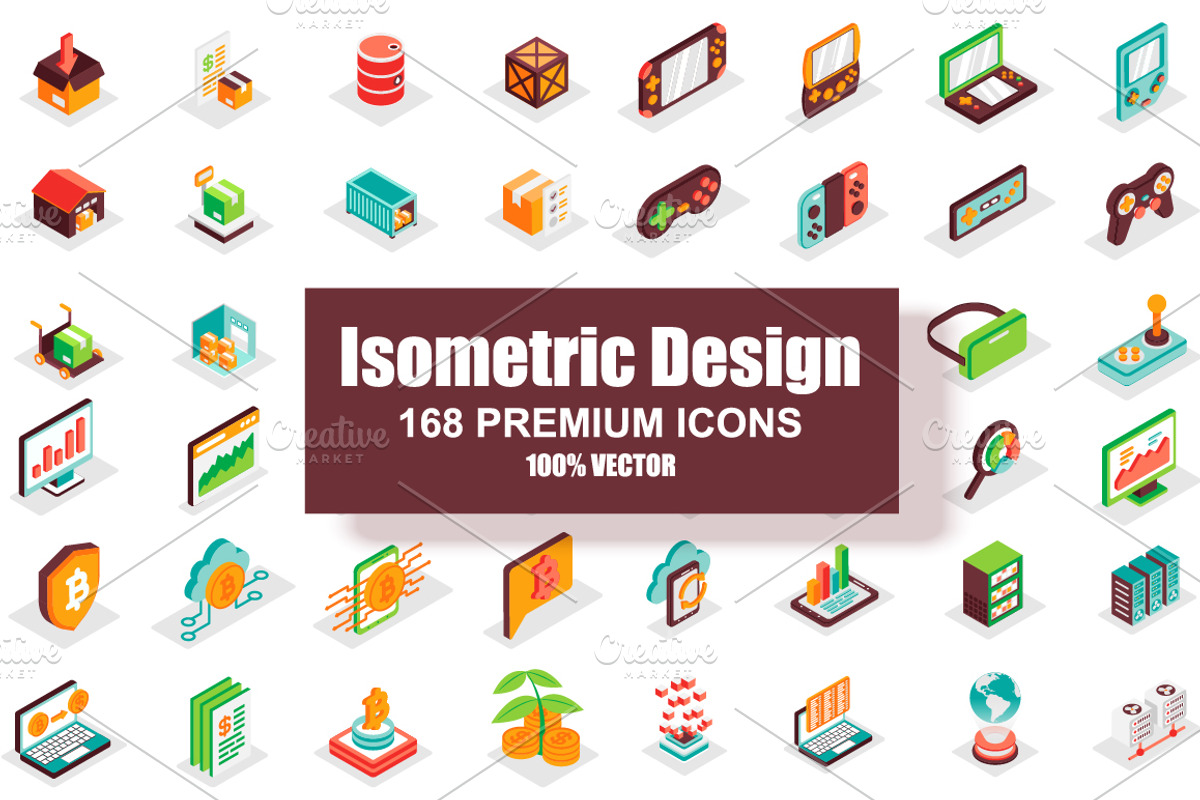 Isometric Icons Pack, a Duotone Icon by alexdndz (Photo 1 of 15)