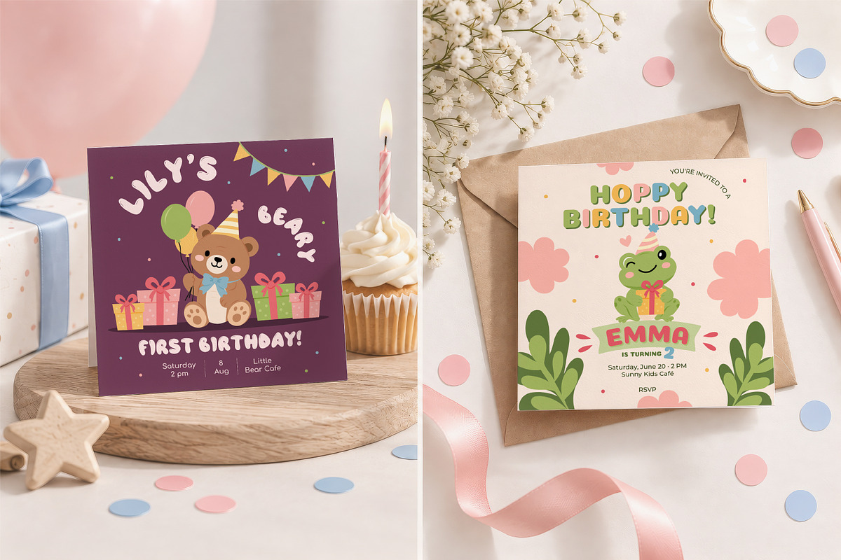 Animal Birthday Invitation Templates, an Invitation Template by AnnMsl Lab (Photo 3 of 5)