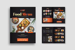 Food Menu Bifold Brochure Template