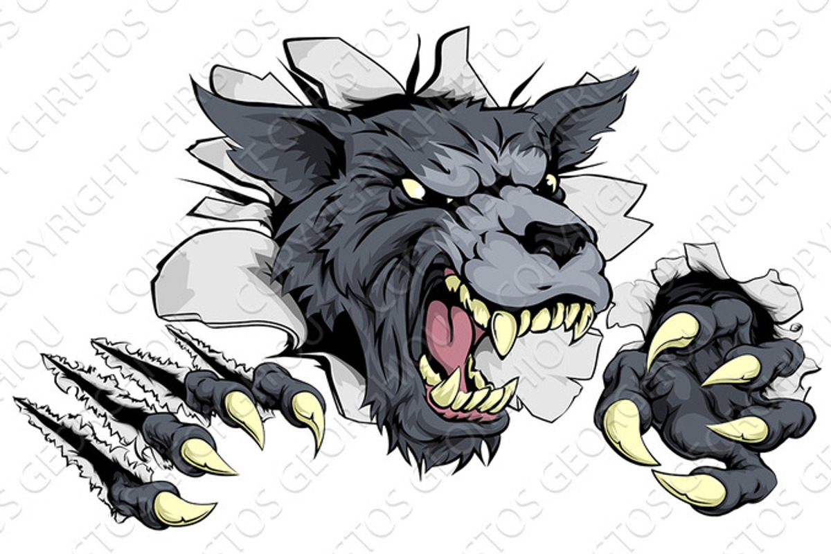 Wolf or Werewolf ripping through, an Animal Illustration by Christos ...