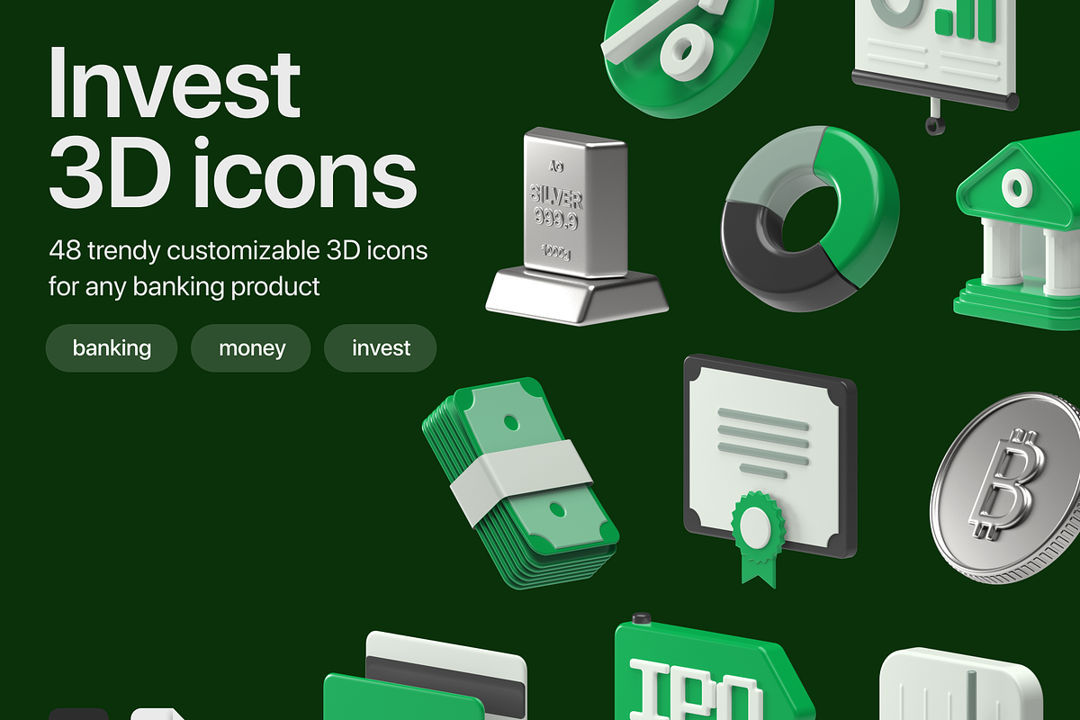 Invest 3D icons, an Icon by Goicons (Photo 1 of 9)