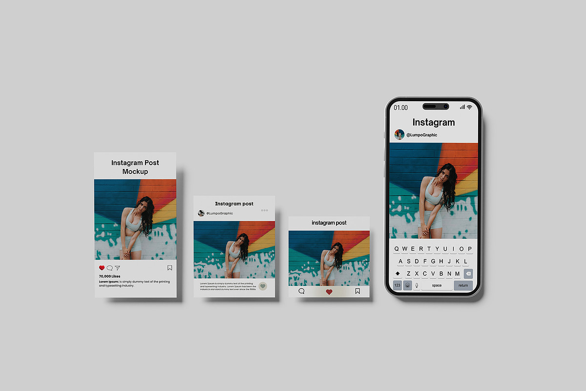 Instagram Post Mockup, a Print Template by Difa Design (Photo 2 of 6)