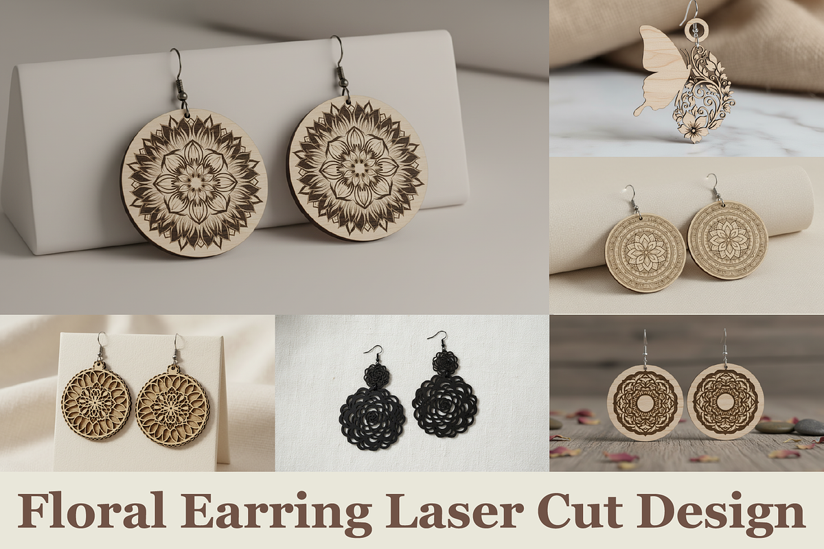 Flower Art Earring Designs, a Graphic by musafir_fashion (Photo 1 of 11)