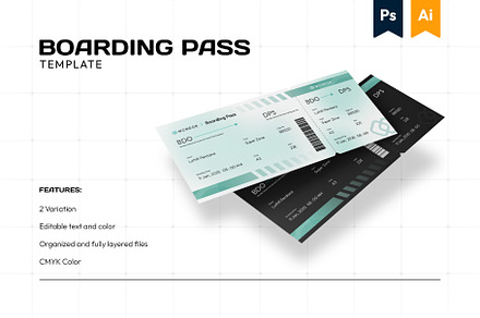 Boarding Pass - Mondok 1, a Print Template by Themes Awesome
