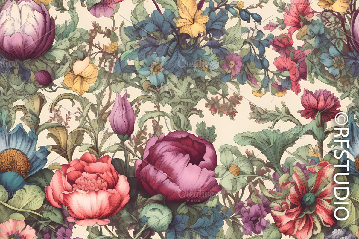 WHISPERMYST GARDEN. Seamless Bundle, a Texture Illustration by RefinedFantasyStudio (Photo 9 of 10)