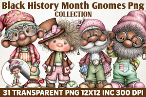 Black History Month Gnome Clipart, a Person Illustration by RobertsArt