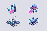 Set isometric illustrations for web., a Technology Illustration by Andrew_Derr (Thumbnail 2 of 8)