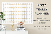 2027 Wall Planner Sunday Start L, a Stationery Template by Olga Begak Art & Design (Thumbnail 1 of 4)