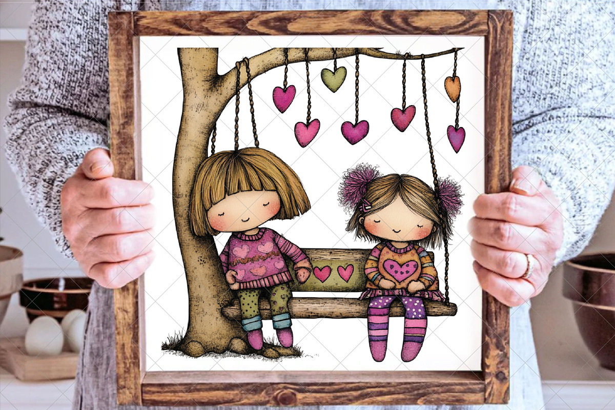 Couple Hand Drawn Valentine Clipart, an Illustration by SinaCreation (Photo 6 of 7)