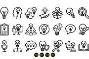 Innovative Lightbulb Icon Set, an Illustration by designvectx (Thumbnail 3 of 3)