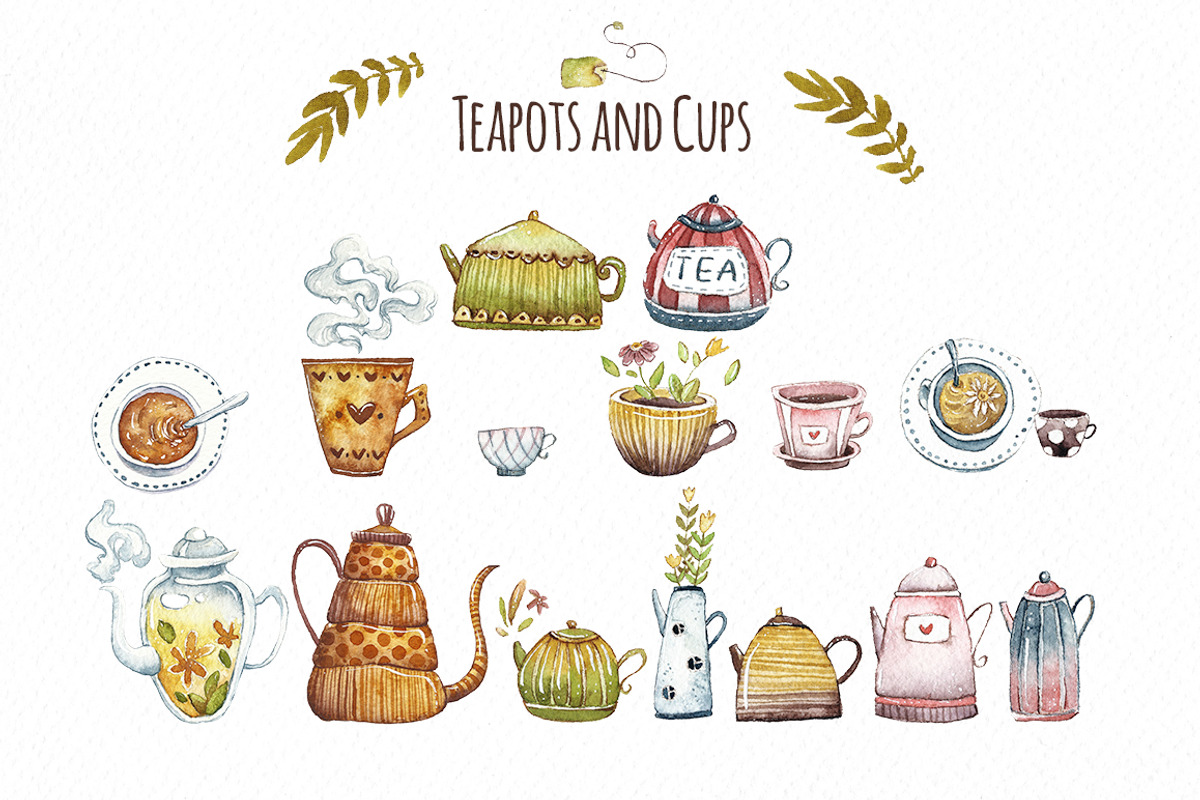 Watercolor images. Tea time, an Illustration by talloshau's illustrations (Photo 3 of 8)