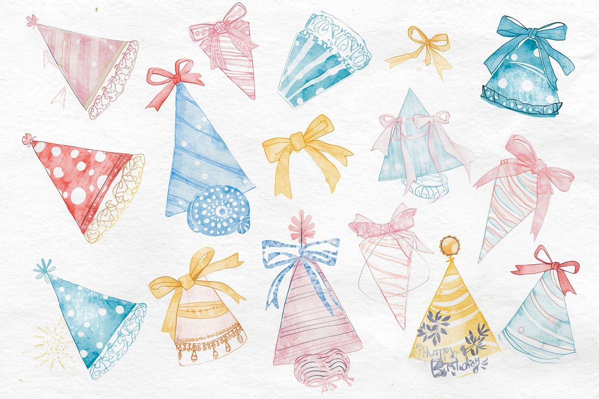 watercolor birthday watercolor birth, an Illustration by Creativeshirt (Photo 11 of 16)