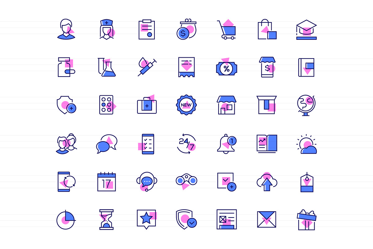 Line design icons with color filling, an Outline Icon by Boyko Pictures (Photo 8 of 10)