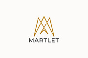Bird Martlet Letter M Logo Geometric, a Branding & Logo Template by Signatoro (Thumbnail 1 of 2)