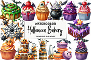 Watercolor Halloween Bakery PNG Bund, an Illustration by DreamArtGraphic (Thumbnail 1 of 5)