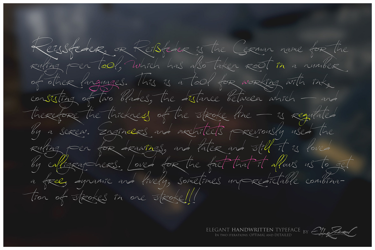 Reissfeder: Handwritten Typeface, a Handwritten Font by Eldar Zakirov's (Photo 15 of 29)