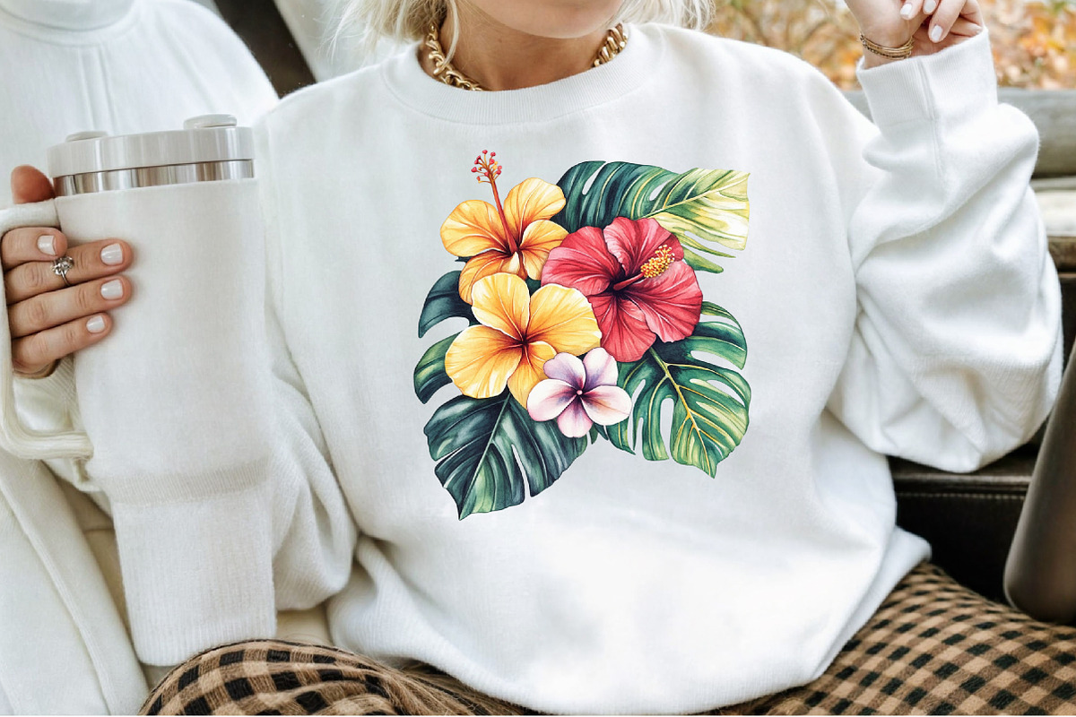 Tropical Floral Watercolor Clipart S, an Illustration by Sublimation Artist (Photo 4 of 6)