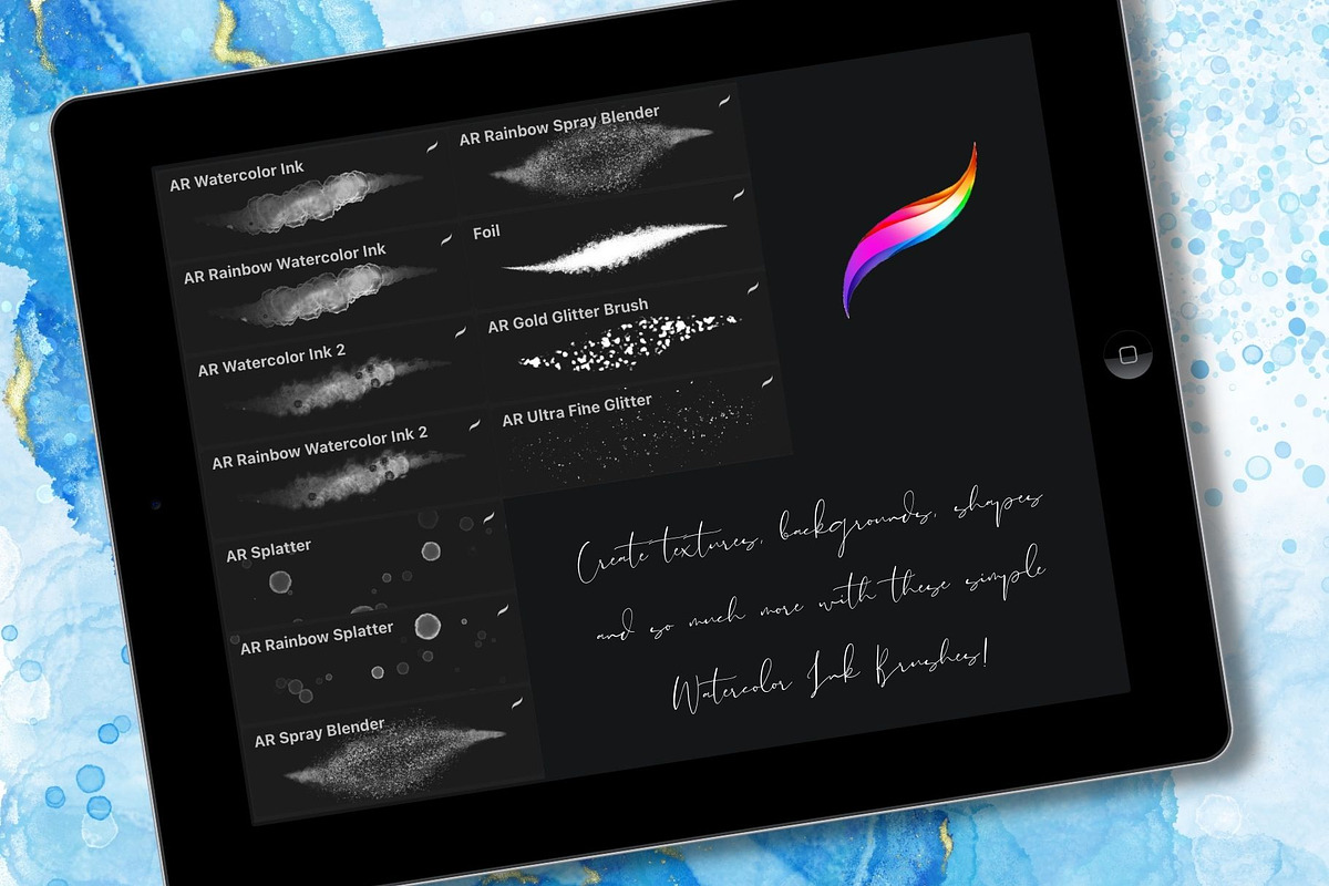 Watercolor Ink Procreate Brushes, a Brush Add-On by Roze Prints (Photo 2 of 4)