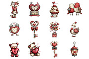 Whimsical Valentines Day Clip Art, a Graphic by CitraGraphics (Thumbnail 4 of 5)