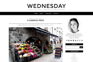 Wednesday - Pre-made Blogger Templat