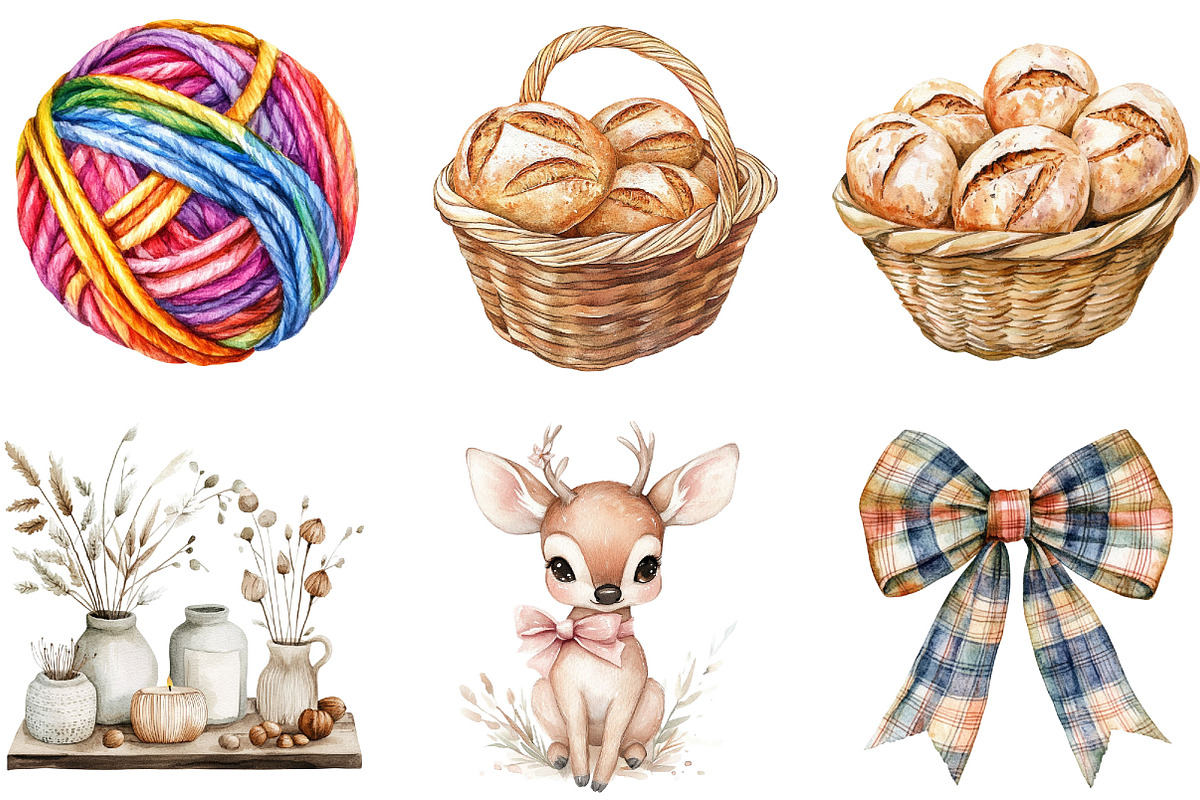 Watercolor Rustic Atelier Clipart, an Illustration by Designking (Photo 2 of 5)
