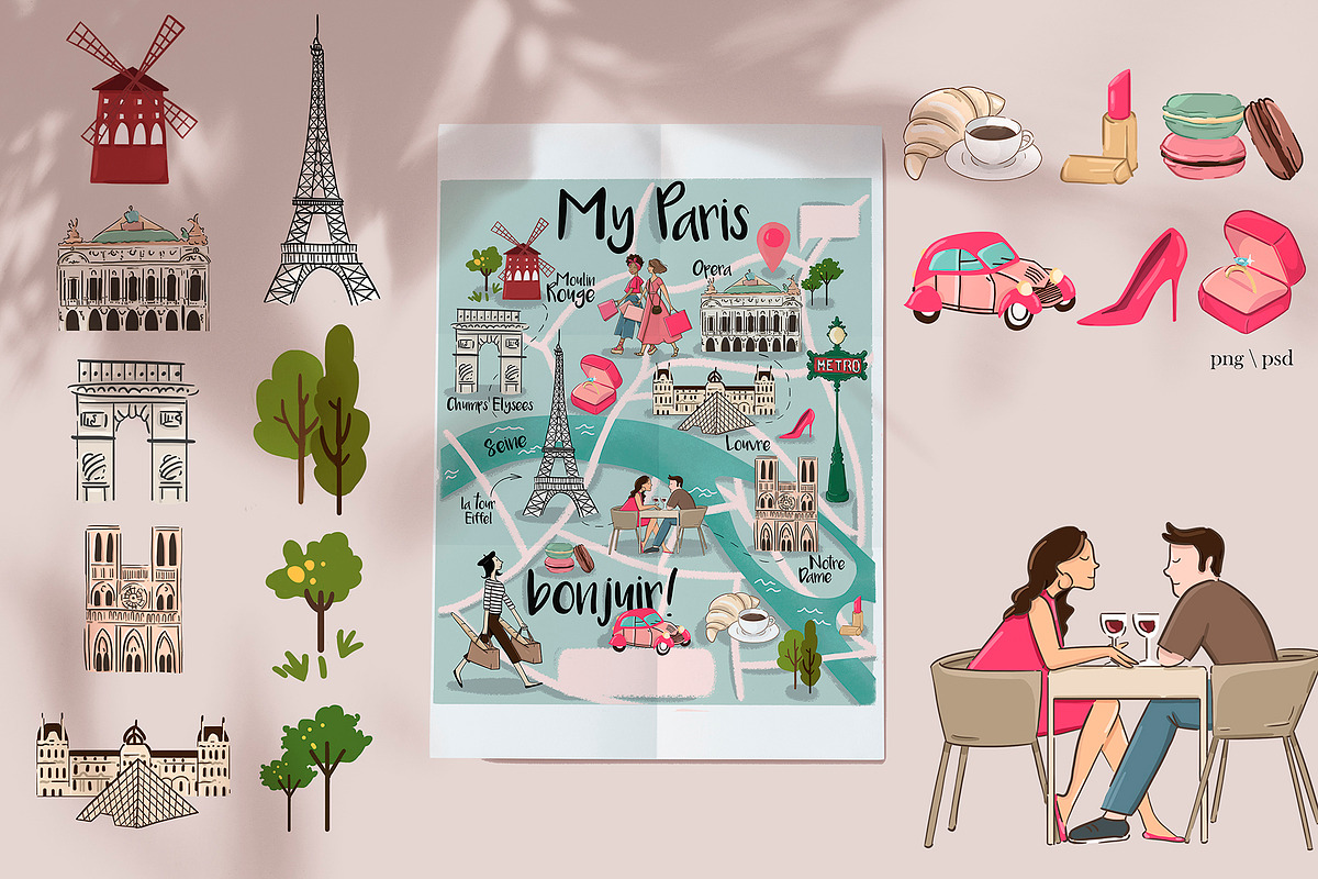 Your map creator Paris, a Decorative Illustration by Marine art (Photo 3 of 4)