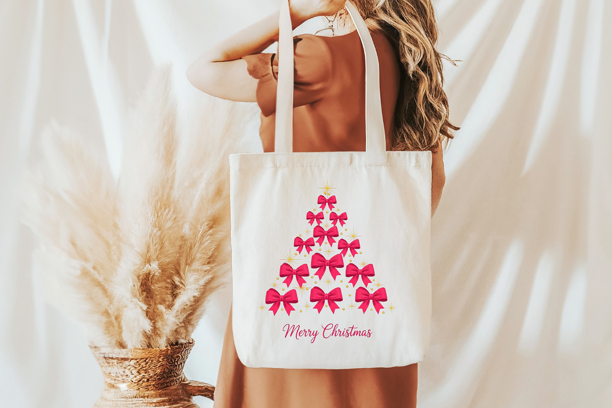 Coquette Pink Bow Merry Christmas, an Illustration by Designworld (Photo 5 of 5)