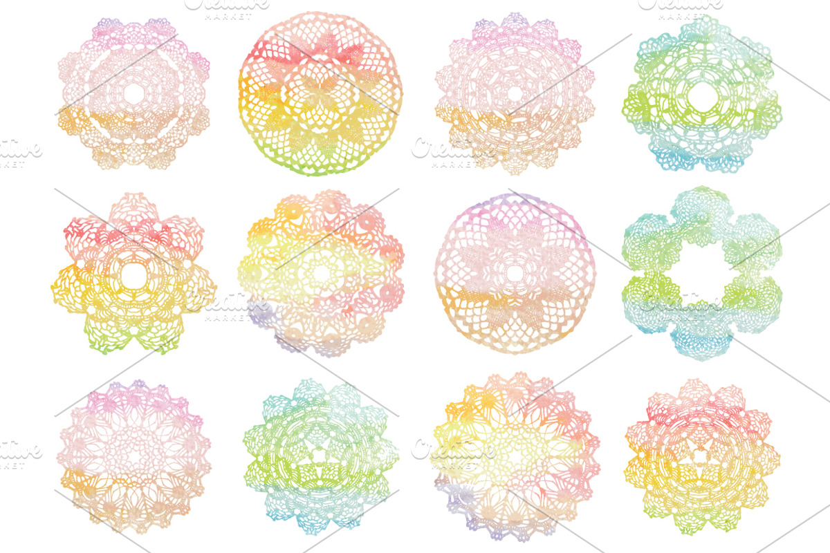 Watercolor doilies collection, an Object Graphic by tamara.comotomka (Photo 1 of 6)