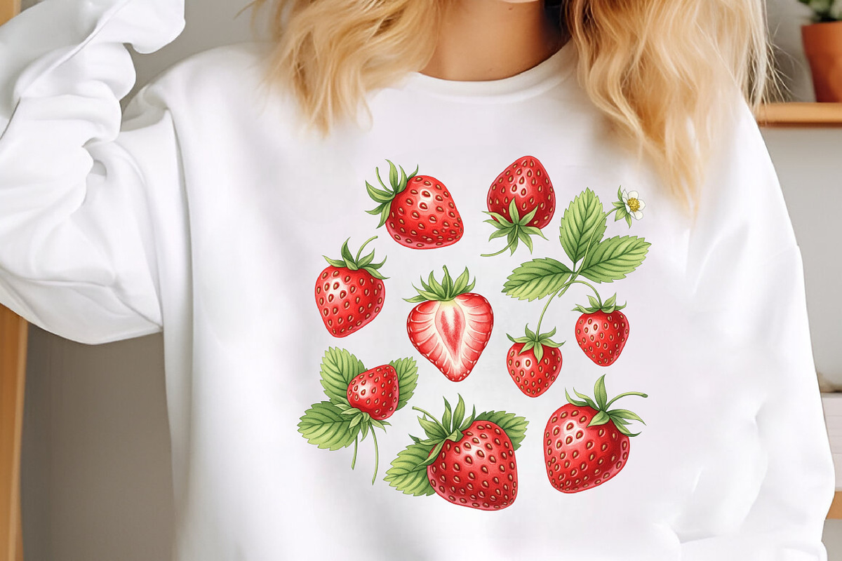 Strawberry-Themed Watercolor PNG, an Illustration by SinaCreation (Photo 5 of 9)