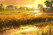 Golden Rice Field at Sunset, a Photo by LOGOCREATIVE (Thumbnail 25 of 29)