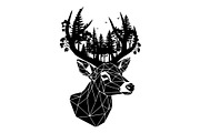 Deer Antler Silhouette Bundle, an Object Illustration by yasushie (Thumbnail 27 of 31)