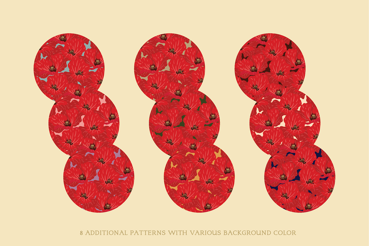 Painted Floral Patterns - The Poppy, a Pattern Graphic by Euonia Meraki (Photo 4 of 10)