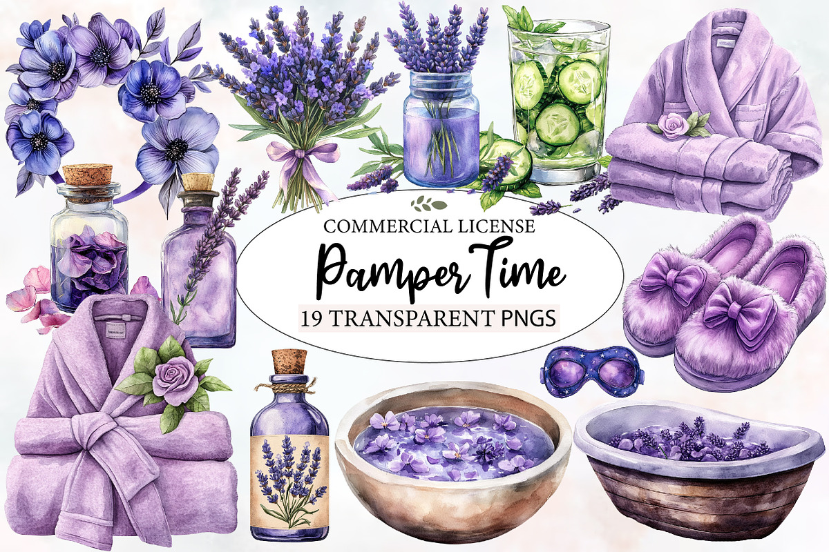 Lavender Pamper Time Clipart, an Illustration by Designworld (Photo 1 of 5)