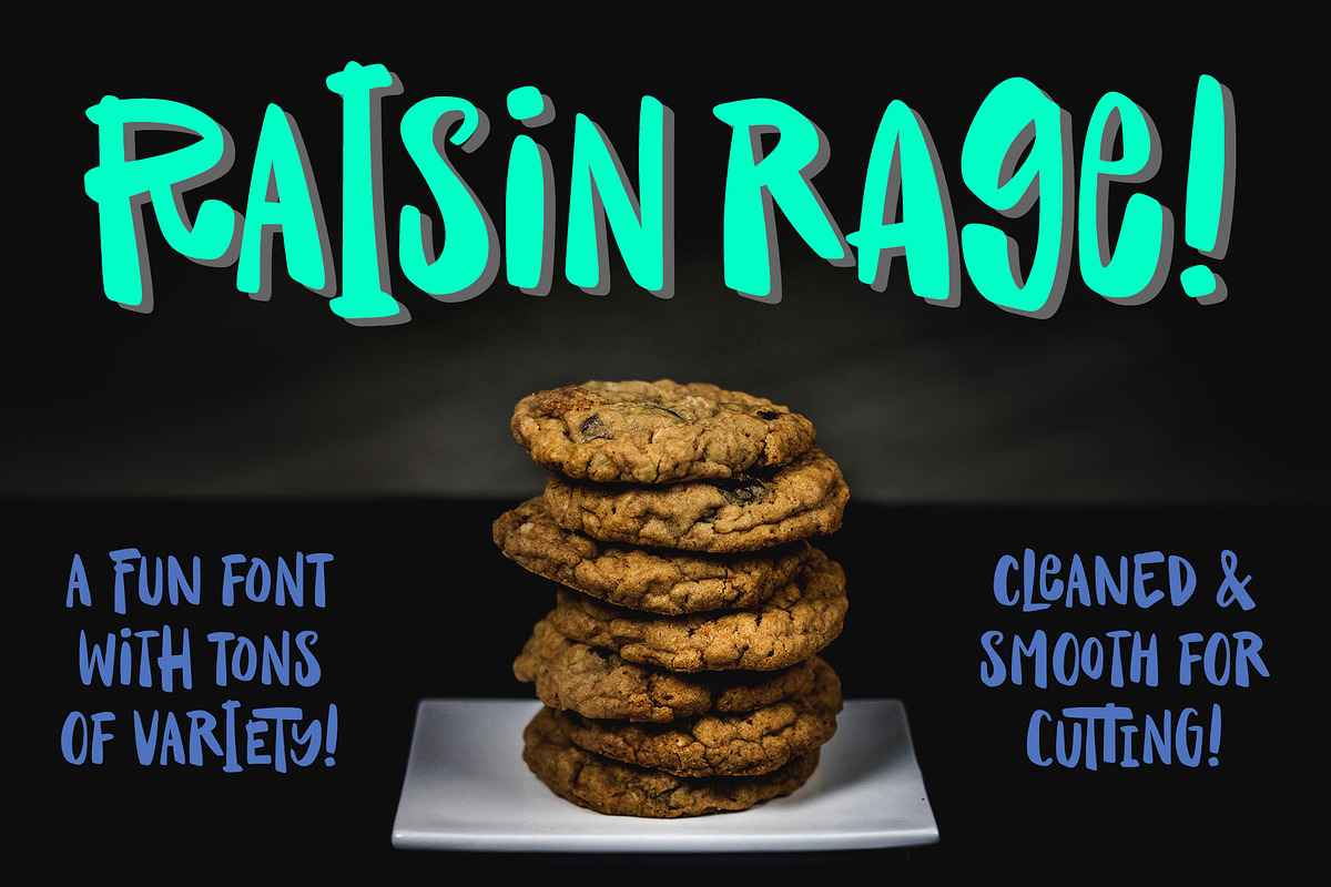 Raisin Rage: a fun & casual font!, a Font by Missy Meyer (Photo 1 of 7)