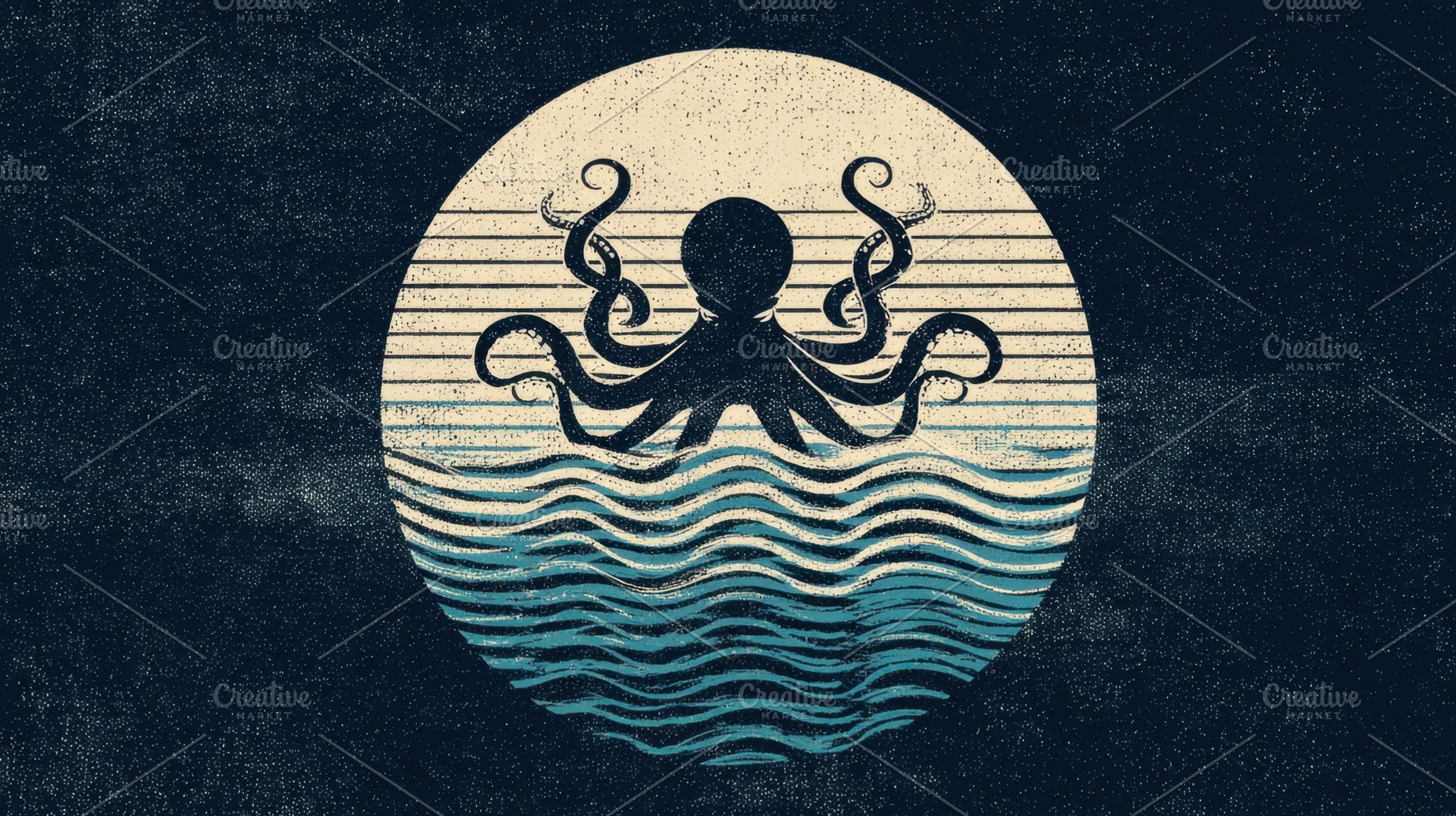 Octopus rising from ocean waves, a Photo by Beautiful things