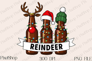 Beer Christmas, Funny Christmas PNG, an Illustration by DreamPrint404