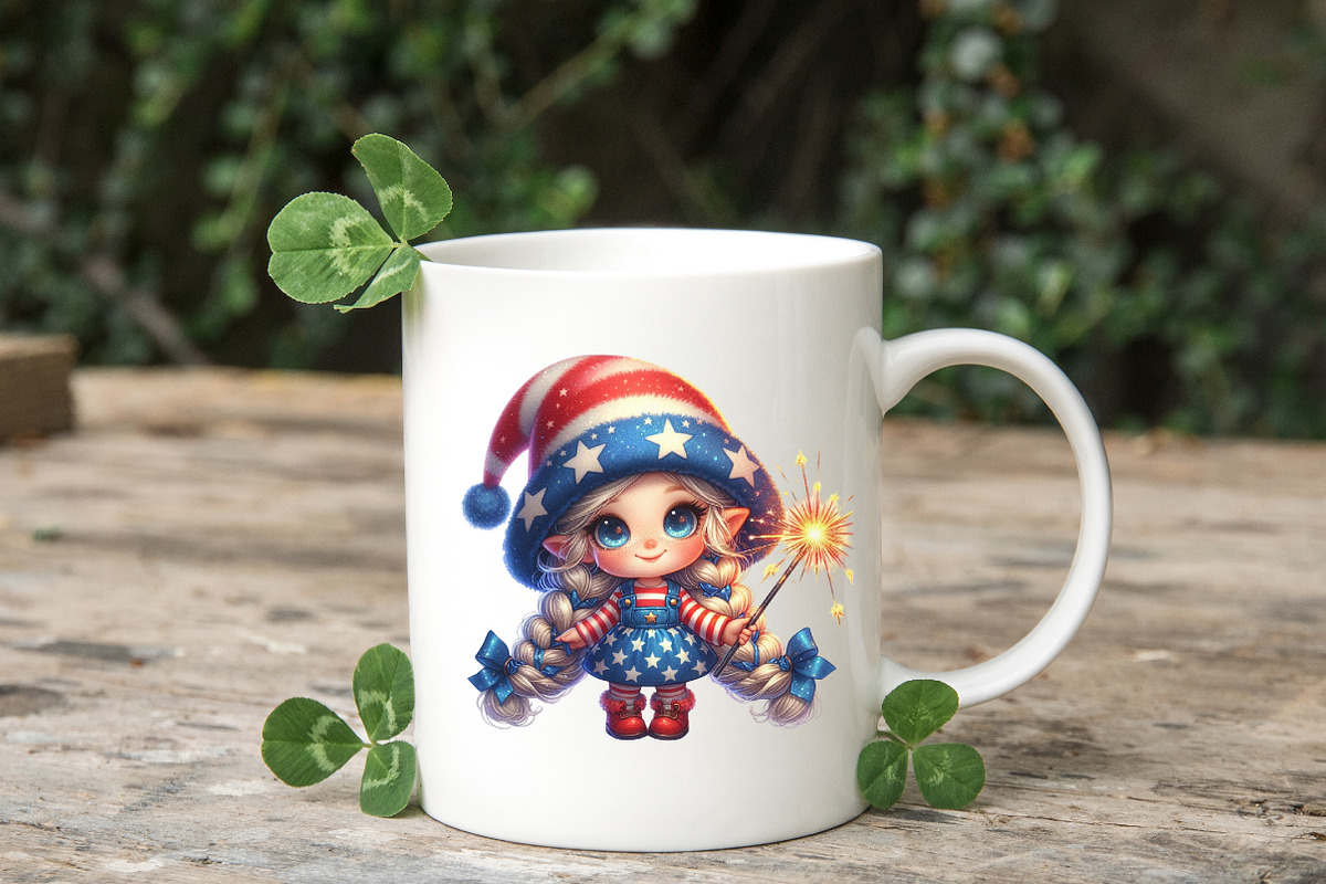Patriotic Cute Gnome Girl Clipart, an Illustration by RobertsArt (Photo 4 of 7)