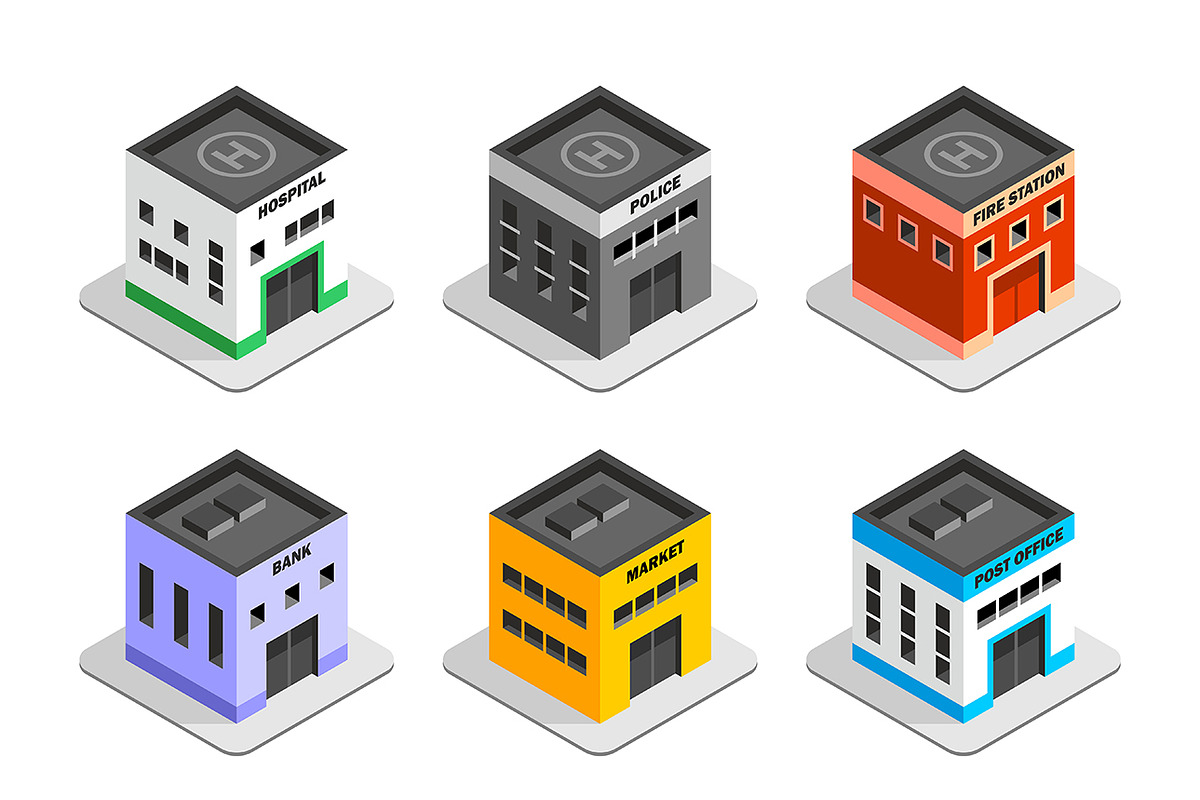 Isometric Building Set, a Graphic by Volyk (Photo 1 of 7)
